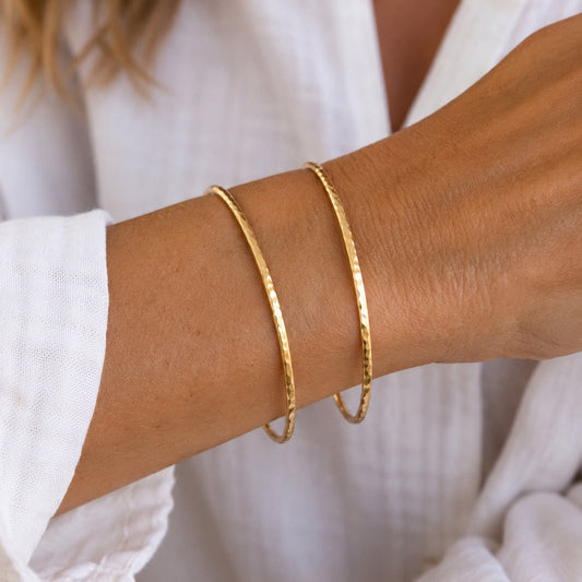 Gold Double Band Cuff Bracelet