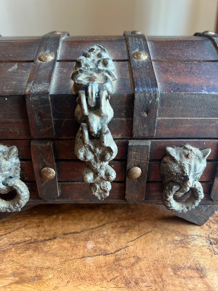 Vintage Old Wood Treasure Chest Box