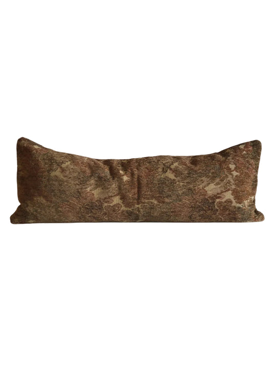 Renaissance style tapestry fabric long lumbar pillow