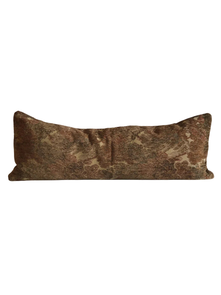 Renaissance style tapestry fabric long lumbar pillow