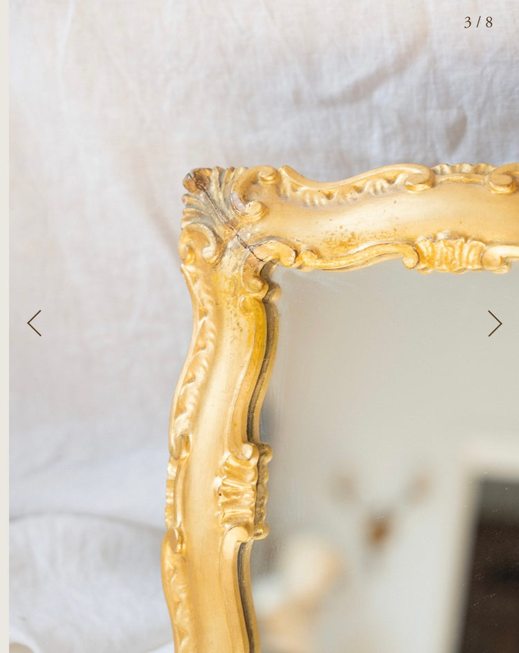 Antique Italian Gold Solid Wood Mirror