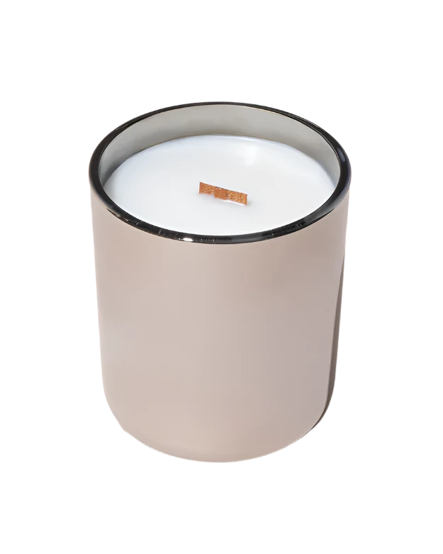 Signature Wooden Wick Candle  - Metallic Gunmetal