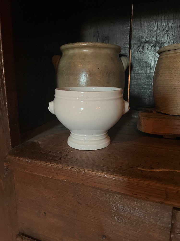 Antique Vintage French White Lion Head Bowl