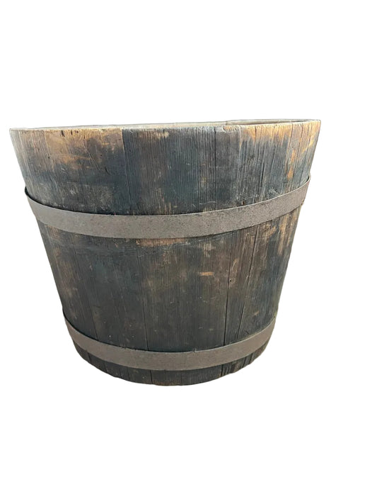 Antique Rustic Oak Barrel Bucket