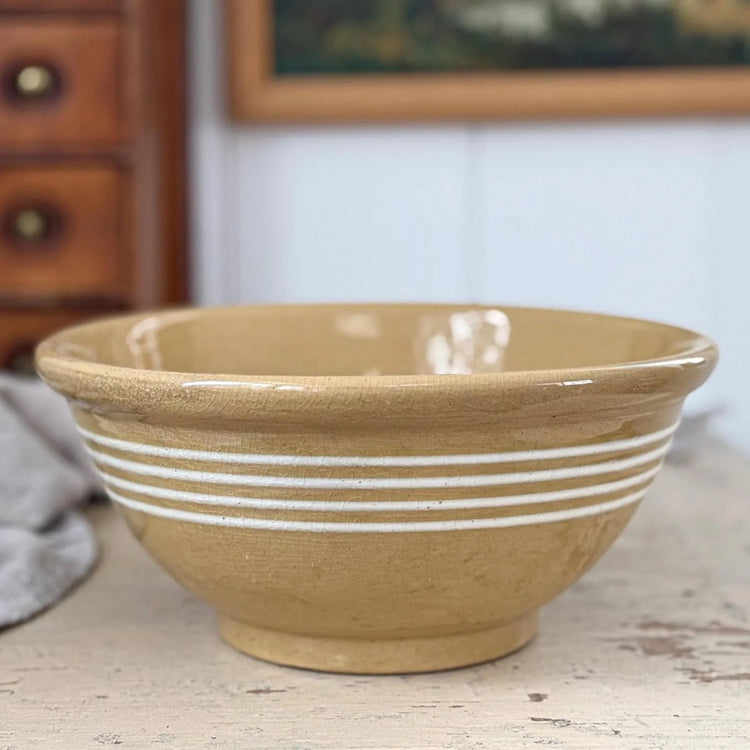Antique American Yellow Stoneware Bowl