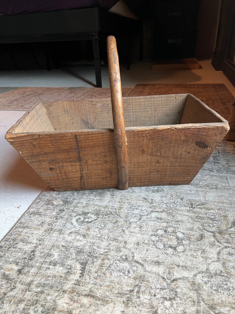 Antique French Wood Trug Harvest Basket