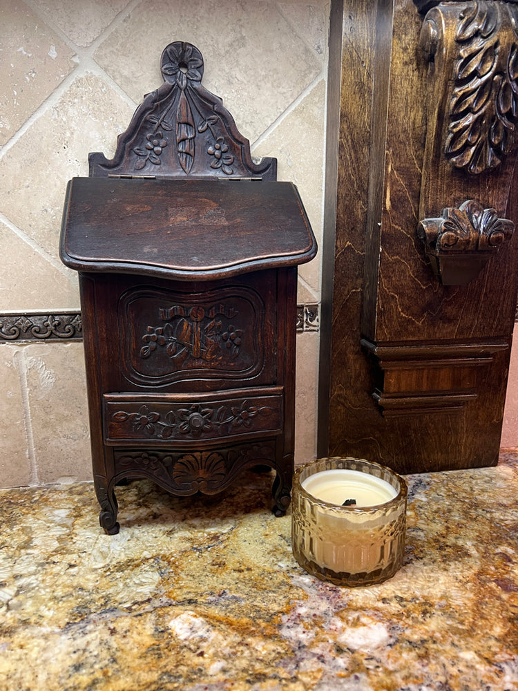 Antique Wood French Salt Box