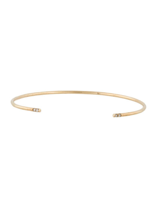 14K Rose Gold Mini Diamond Cuff Bracelet