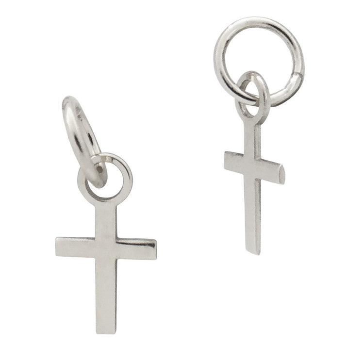 14K Gold Tiny Cross Charm