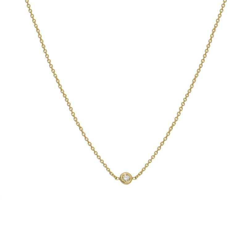 14K Gold Diamond Adjustable Choker Necklace | Avie Fine Jewelry