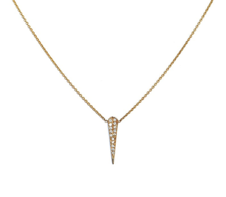 14K Gold Pave Diamond Thorn Necklace | Avie Fine Jewelry