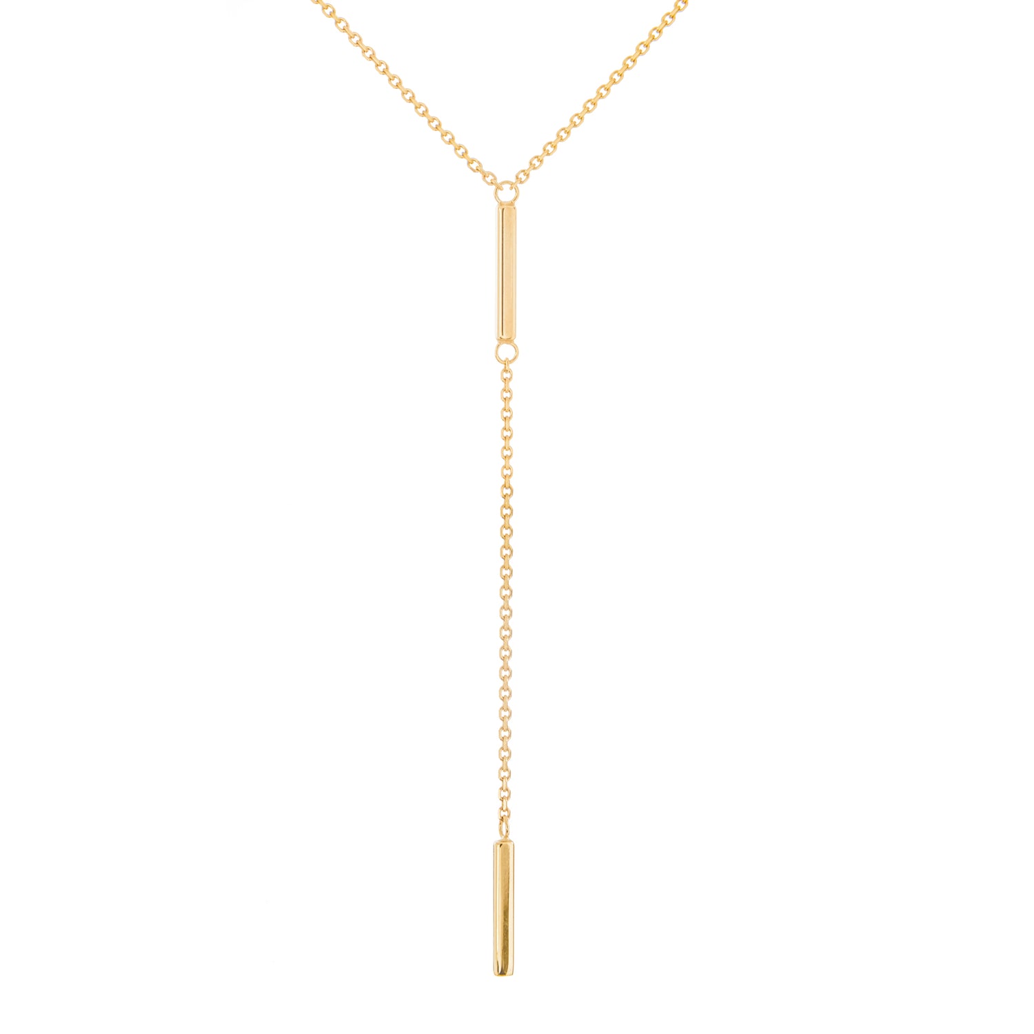 14K Gold Double Bar Y Necklace | Avie Fine Jewelry