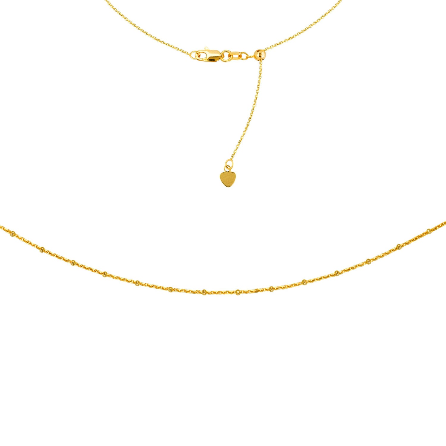 14K Gold Satellite Beaded Chain Choker Necklace
