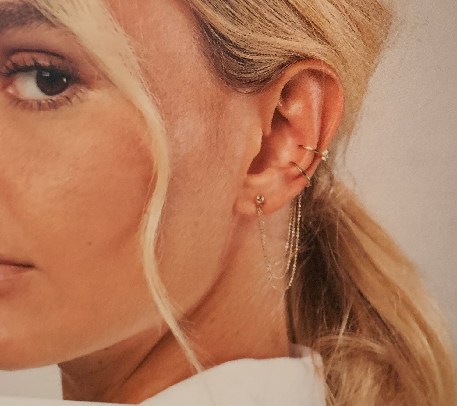 14K Gold Diamond Ear Cuff Earring | AVIE Fine Jewelry by Avery Blake