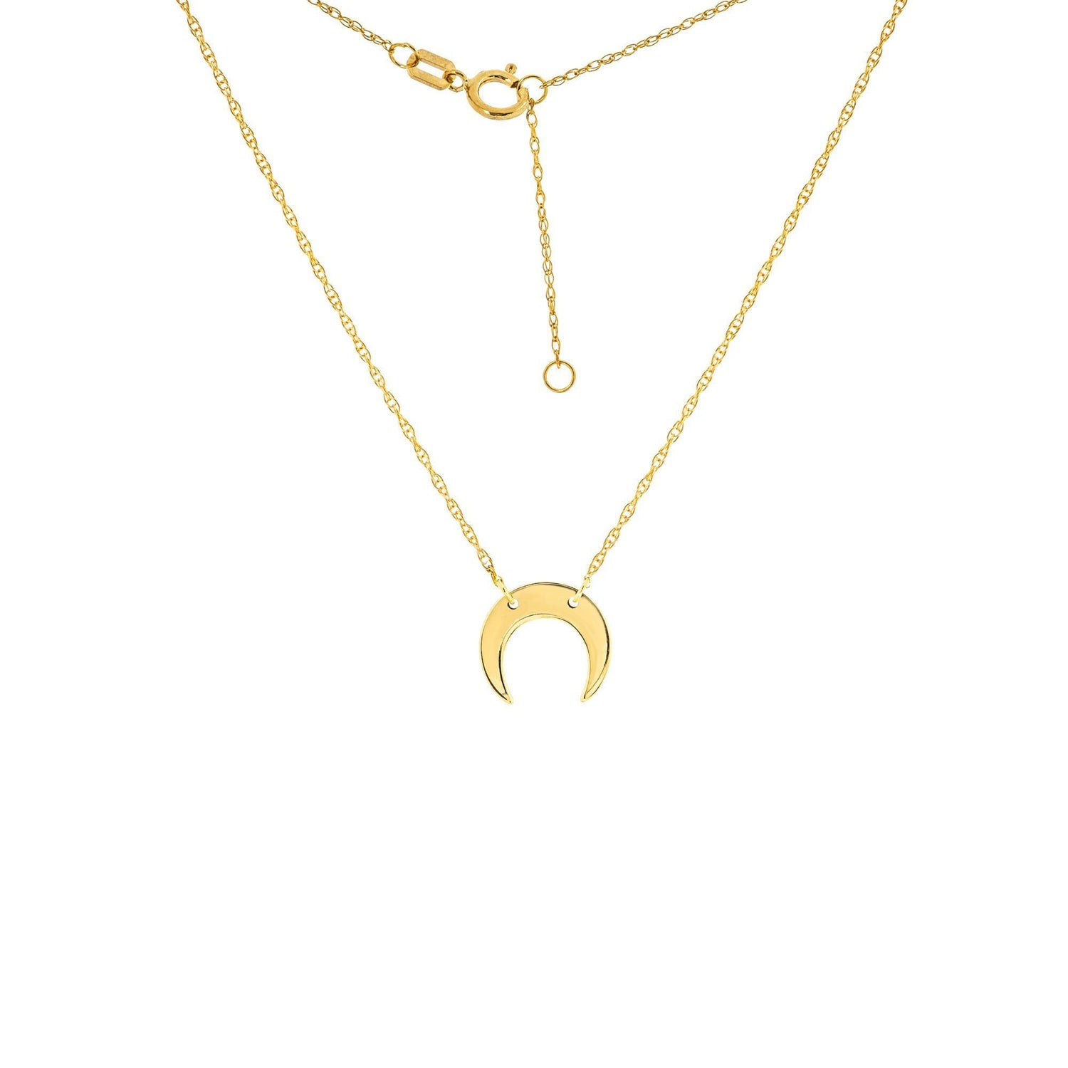 14K Gold Tiny Crescent Moon Necklace | Avie Fine Jewelry