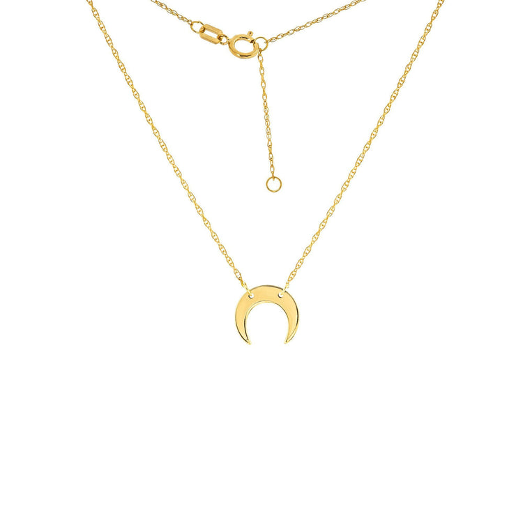 14K Gold Tiny Crescent Moon Necklace | Avie Fine Jewelry