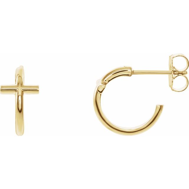 14K Gold Cross Hoop Earrings | Avie Collection by Avery Blake