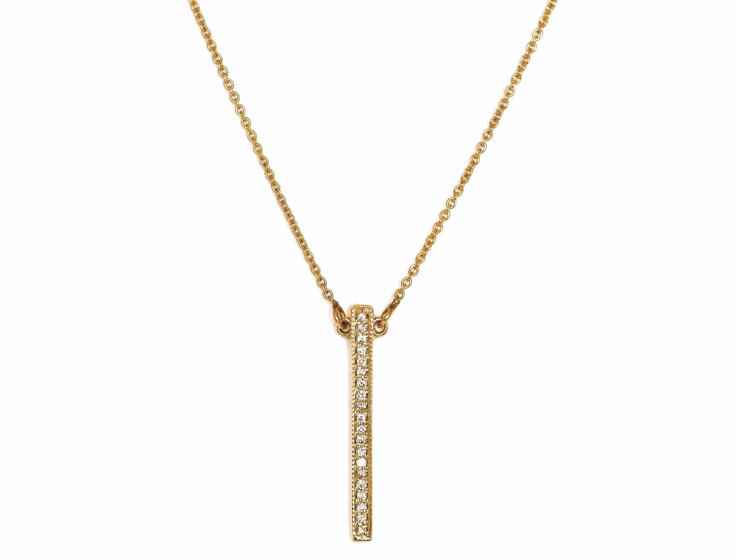 14K Gold Diamond Bar Necklace | Avie Fine Jewelry