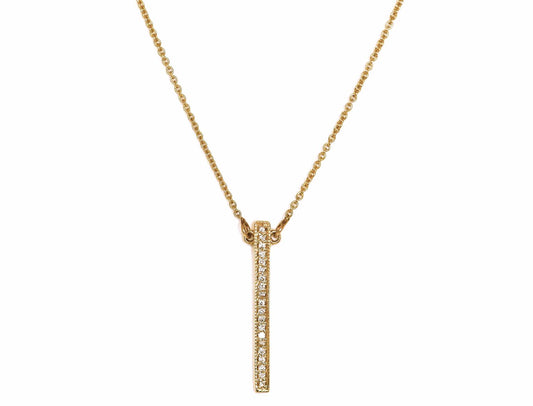 14K Gold Diamond Bar Necklace | Avie Fine Jewelry