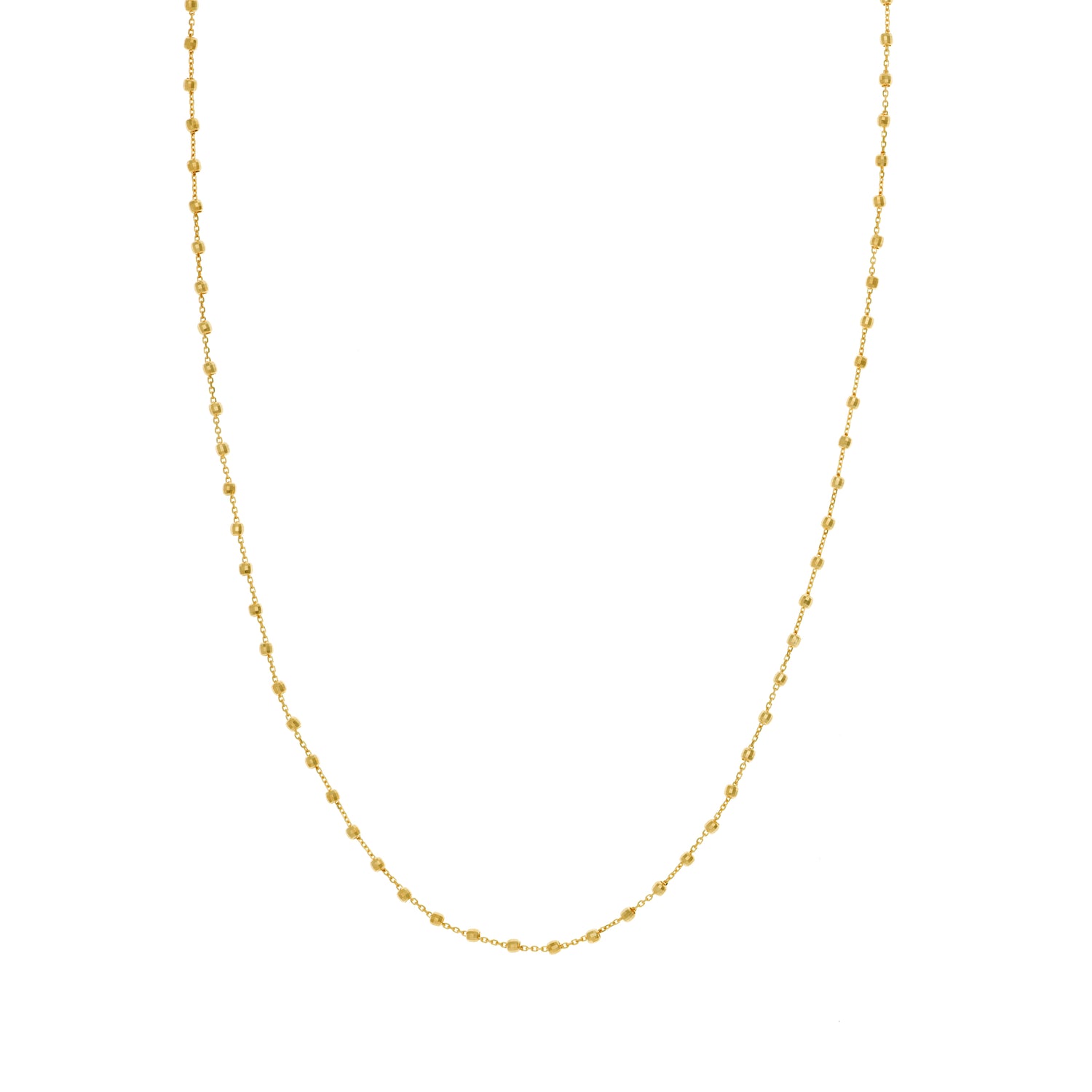 14K Gold Diamond Cut Beaded Chain Necklace | Avie Fine Jewelry