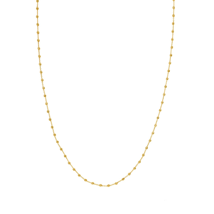 14K Gold Diamond Cut Beaded Chain Necklace | Avie Fine Jewelry