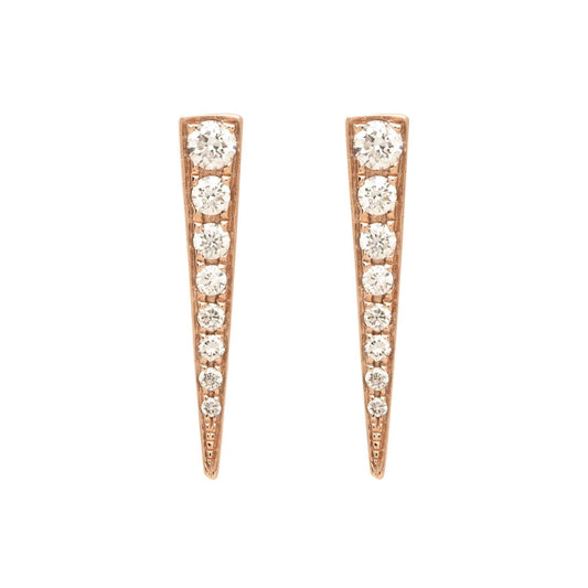 14K Rose Gold Diamond Spike Stud Earrings | Avie Fine Jewelry