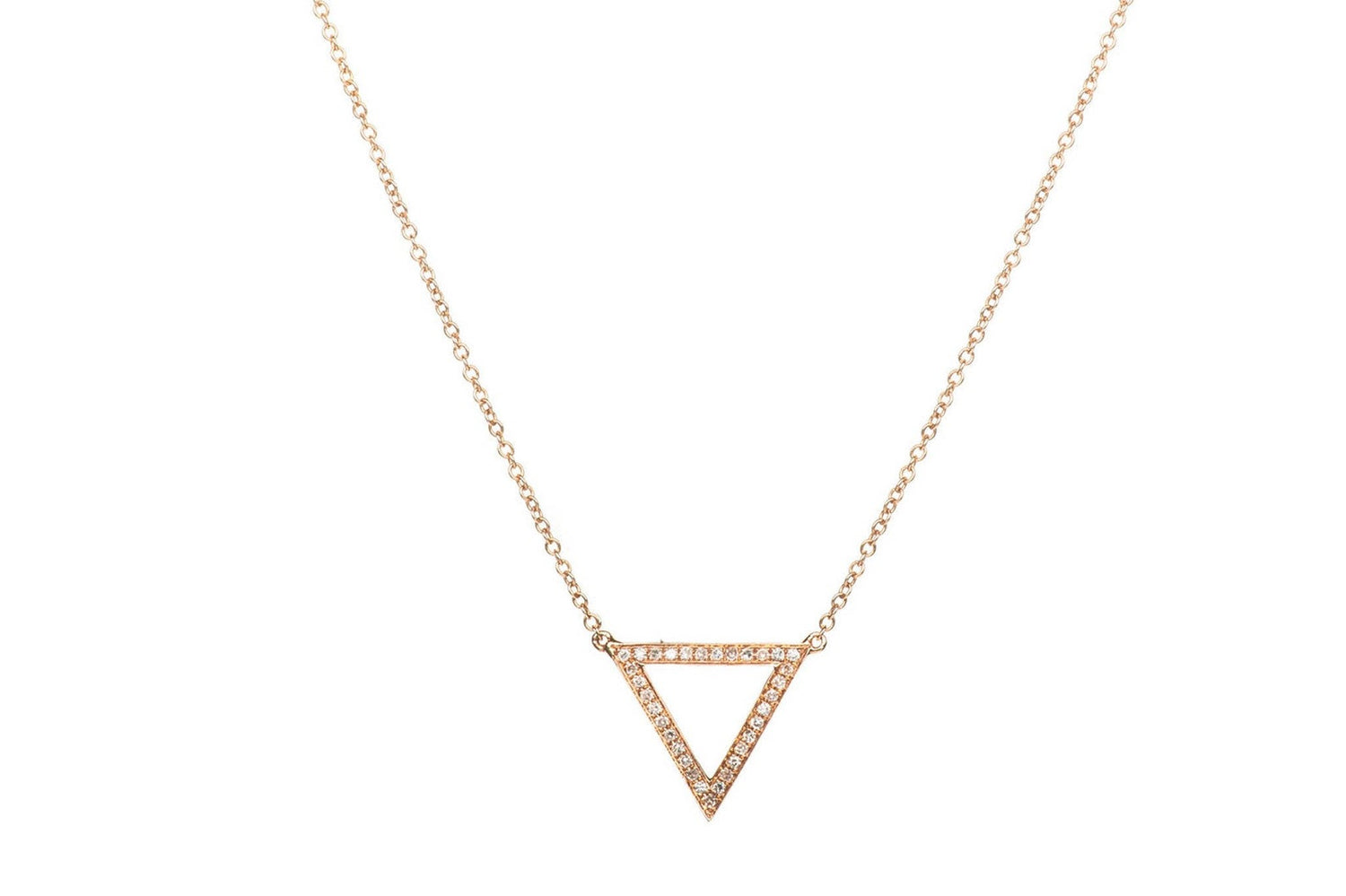 14K Gold Diamond Triangle Necklace, Lariat | Avie Fine Jewelry