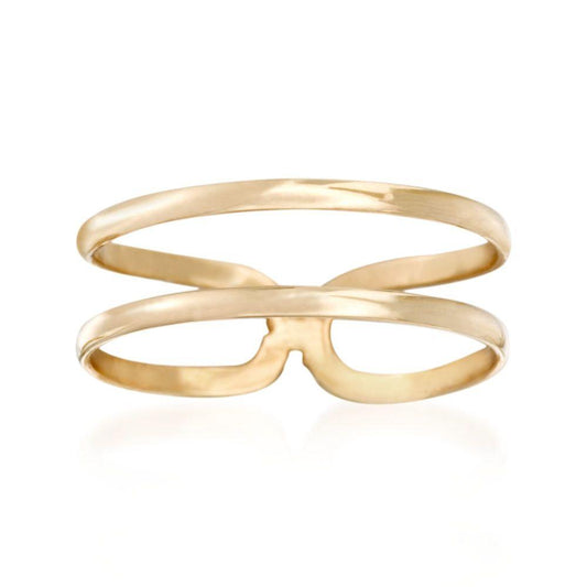 14K Gold Double Band Ring | Avie Fine Jewelry