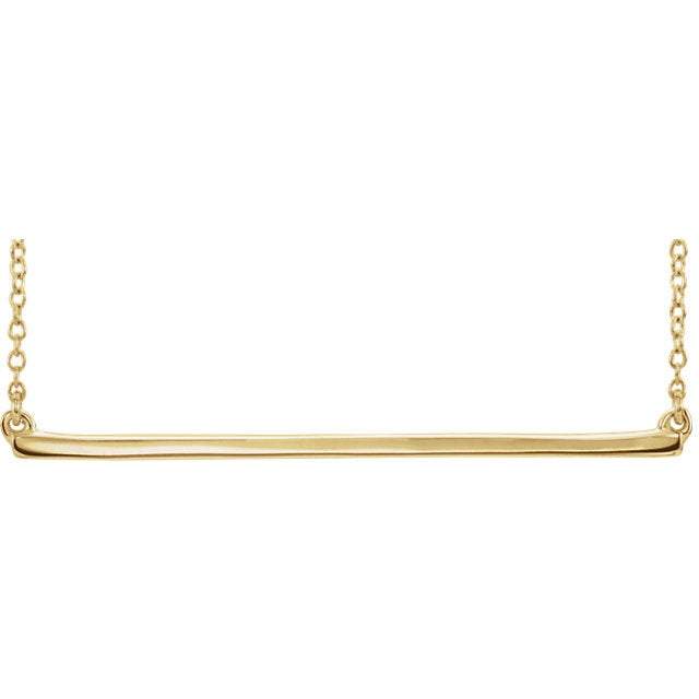 14K Gold Thin Bar Necklace | Avie Fine Jewelry