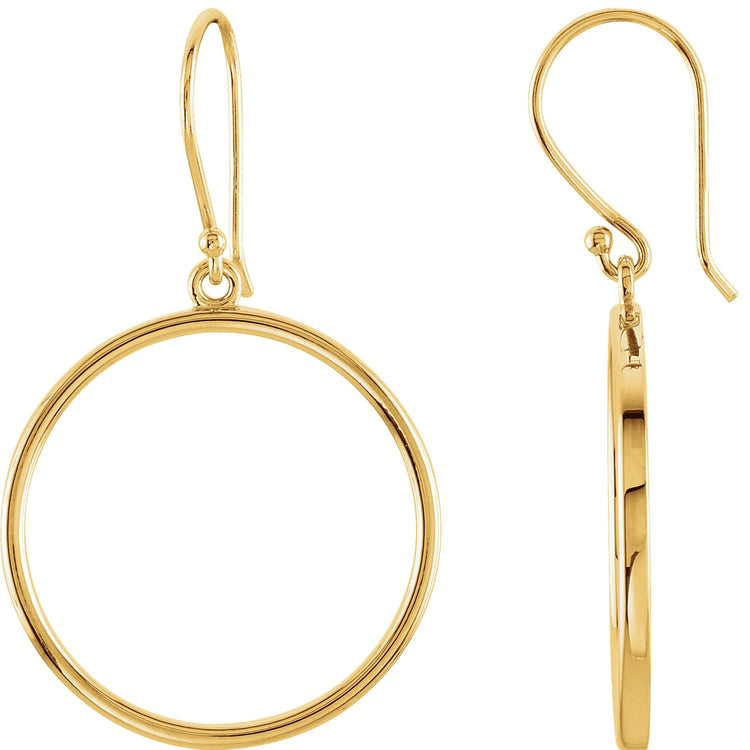 14K Gold Circle Dangle Earrings | Avie Fine Jewelry
