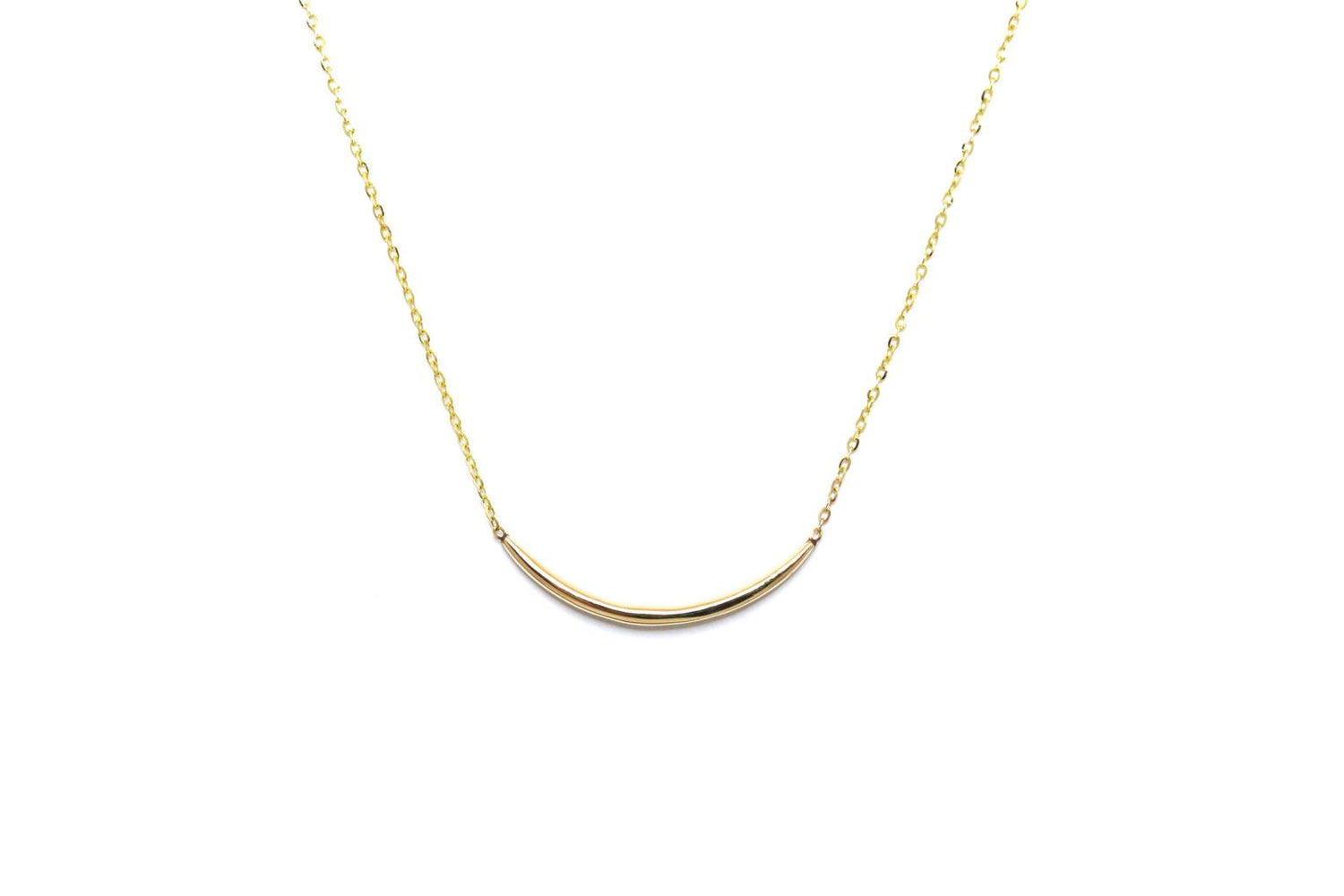 14K Gold Crescent Moon Necklace | Avie Fine Jewelry