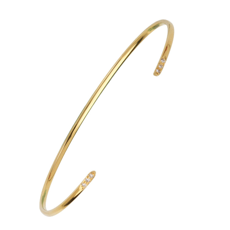 14K Gold Diamond Mini Cuff Bracelet | Avie Fine Jewelry