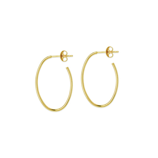 14K Gold Oval Hoop Earrings | Avie Fine Jewelry