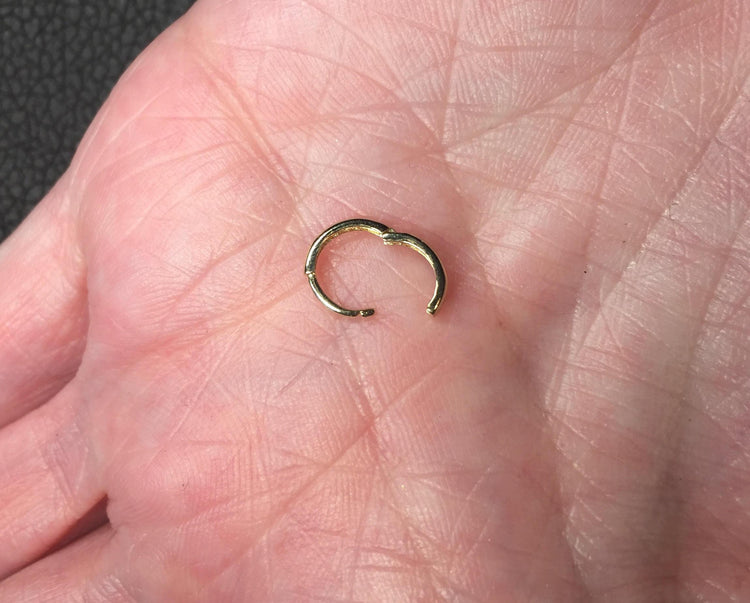 Seriously Tiny 14K Gold 8mm Huggies Hoop Earrings | Avie Fine Jewelry