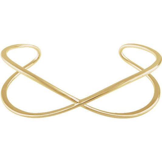 14K Gold X Criss Cross Cuff Bracelet | Avie Fine Jewelry