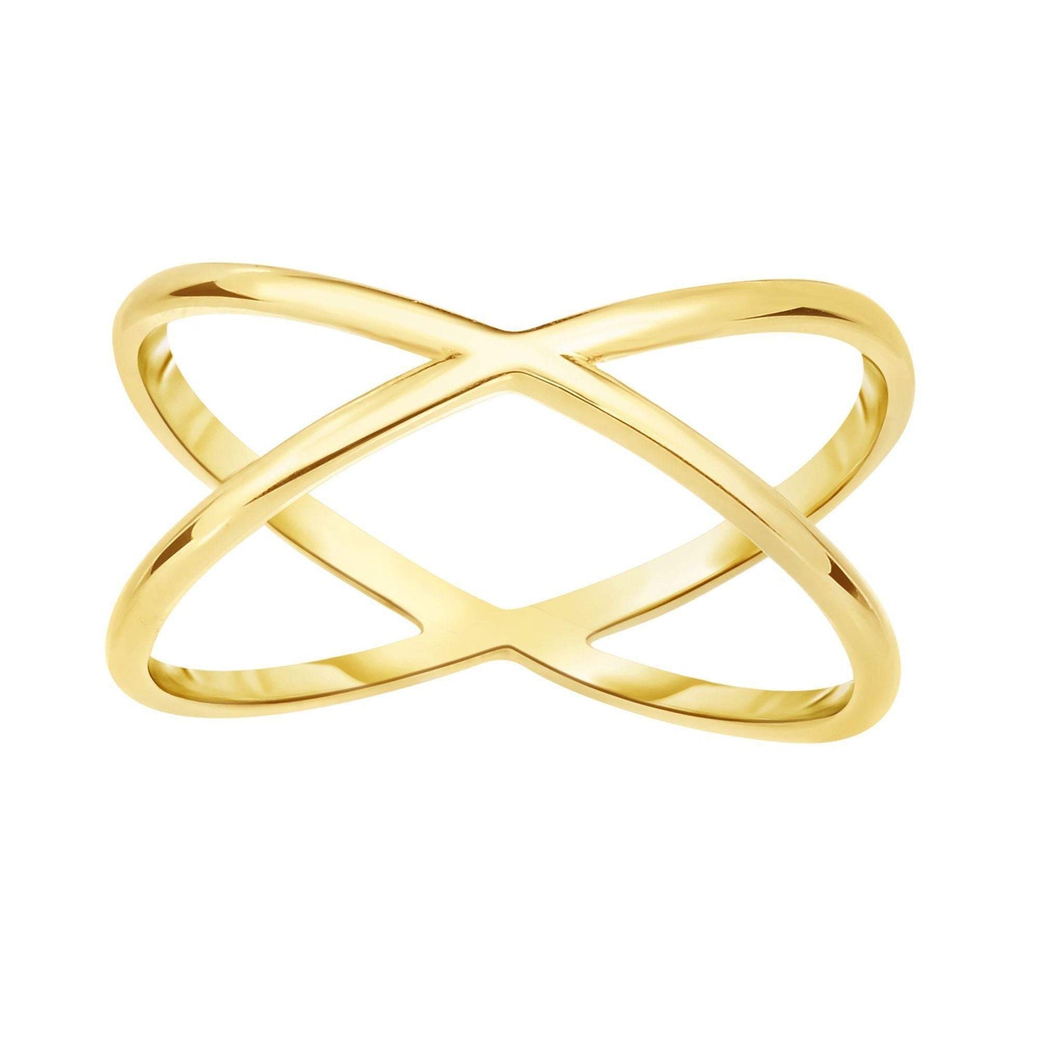 14K Gold X Criss Cross Ring | Avie Fine Jewelry