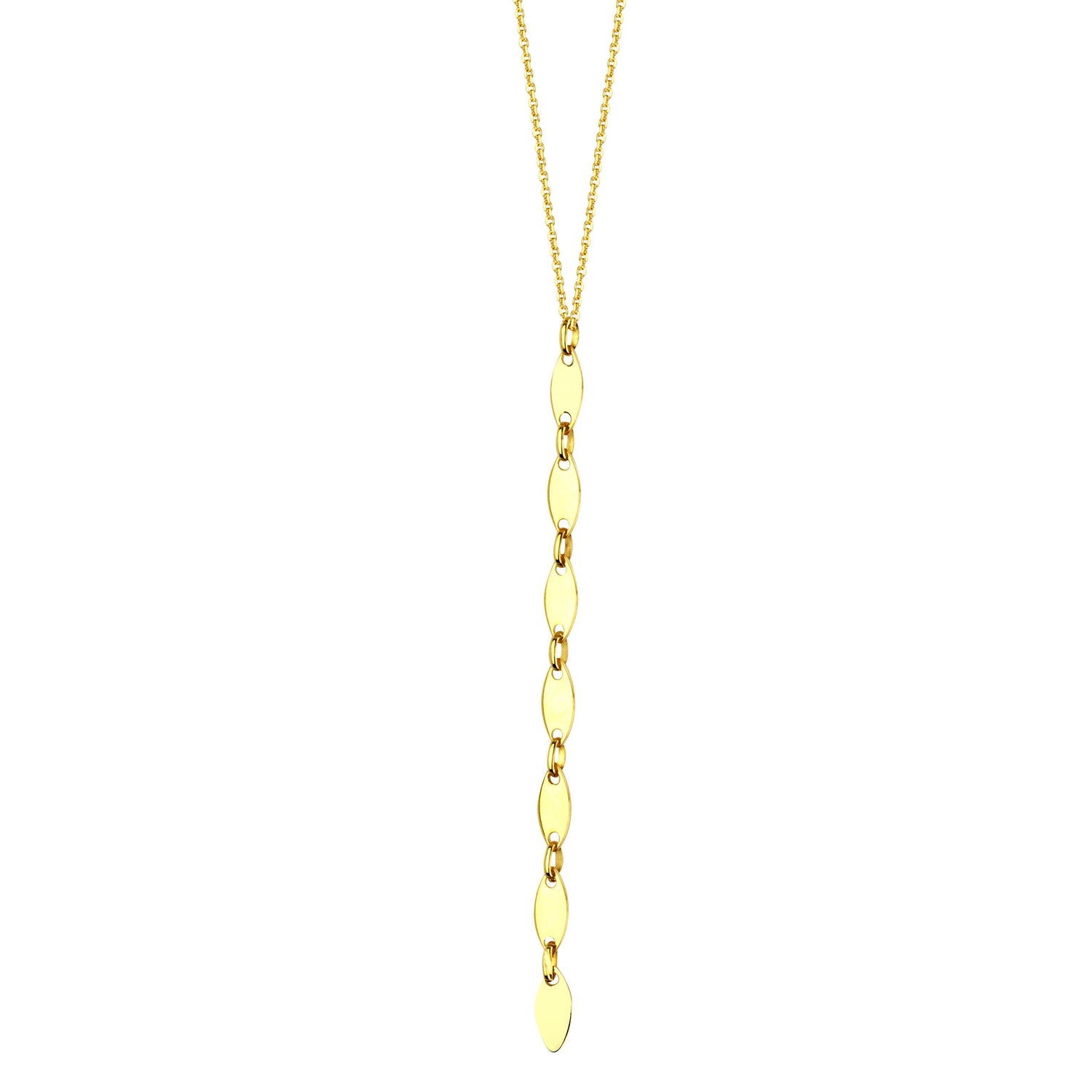 14K Gold Marquise Chain Lariat Y Necklace | Avie Fine Jewelry