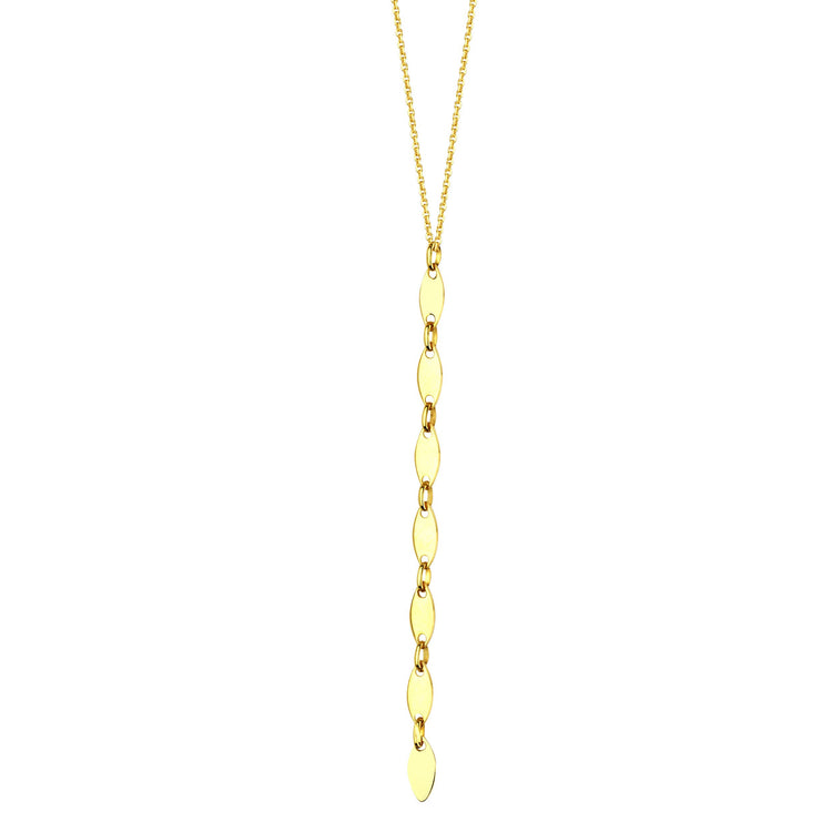 14K Gold Marquise Chain Lariat Y Necklace | Avie Fine Jewelry