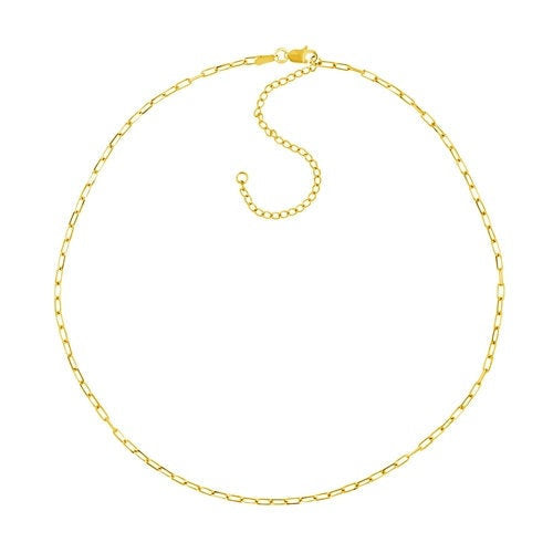 14K Gold Link Paperclip Chain Choker Necklace | Avie Fine Jewelry