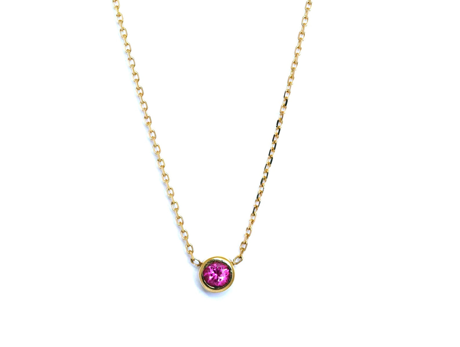 14K Gold Floating Pink Spinel Necklace | AVIE Fine Jewelry