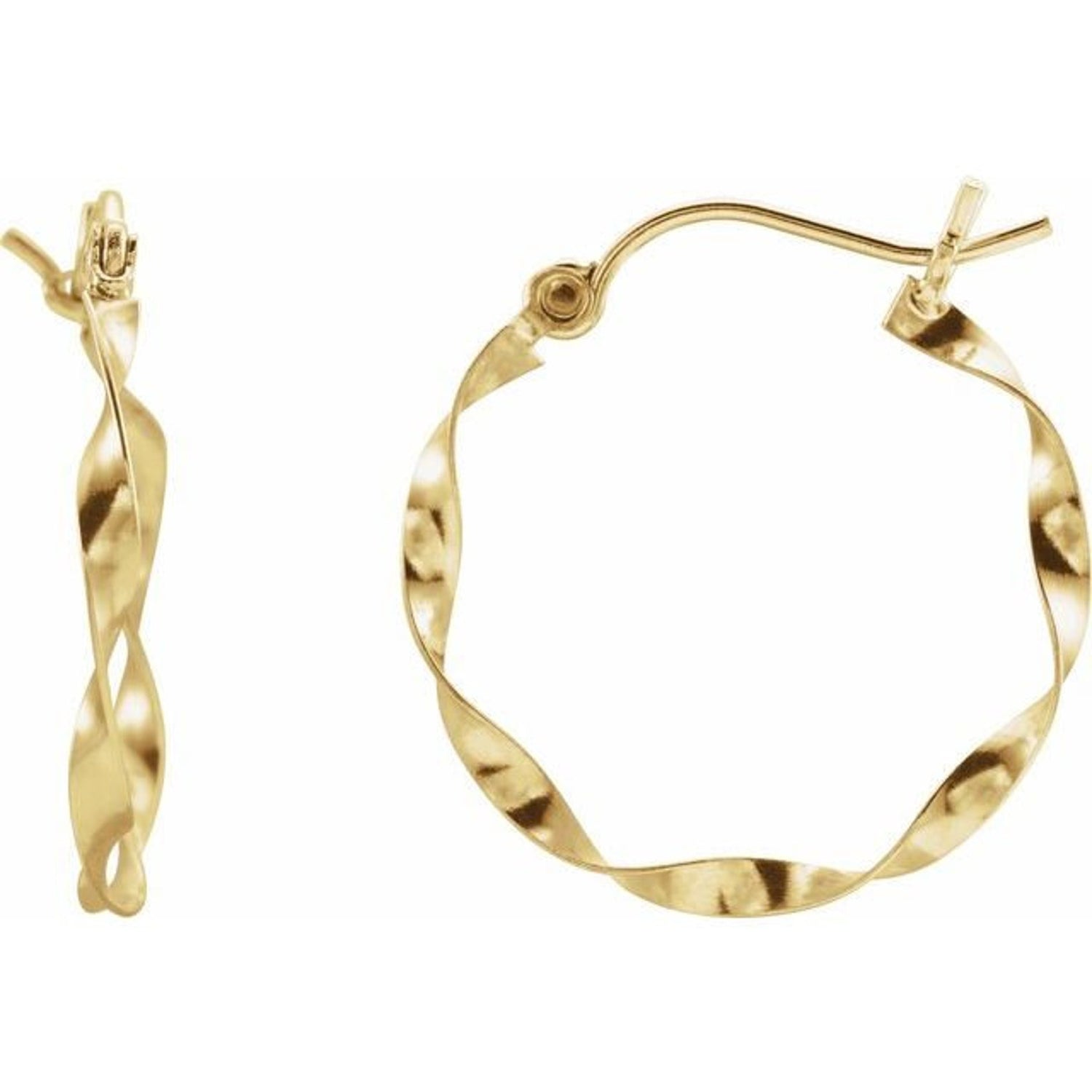 14K Gold Small Twisted Hoop Earrings | AVIE Fine Jewelry