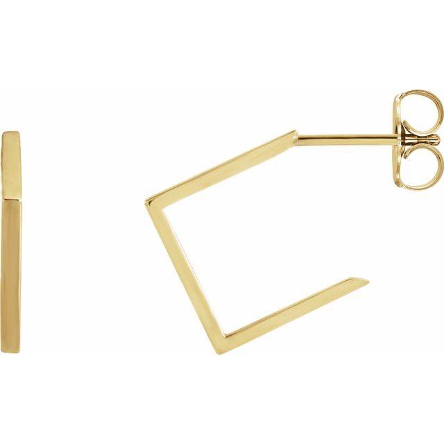 14K Gold Small Open Square Hoop Earrings | Avie Fine Jewelry