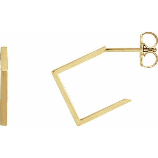 14K Gold Small Open Square Hoop Earrings | Avie Fine Jewelry