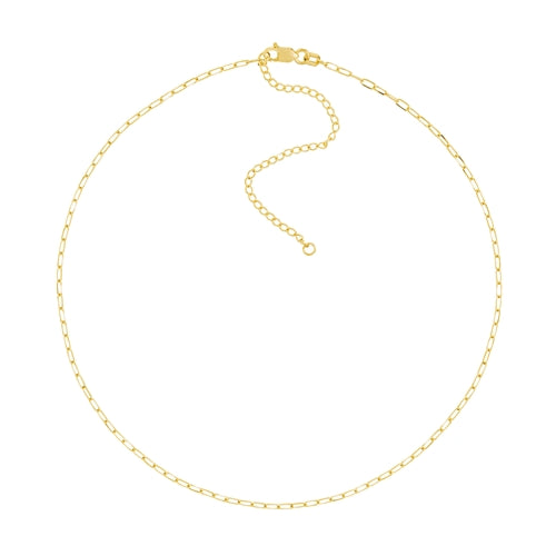 14K Gold Tiny Link Paperclip Chain Choker Necklace | AVIE Collection by Avery Blake
