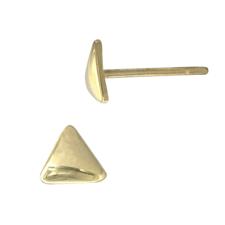 14K Gold Triangle Stud Earrings - 4.5 mm | AVIE Fine Jewelry