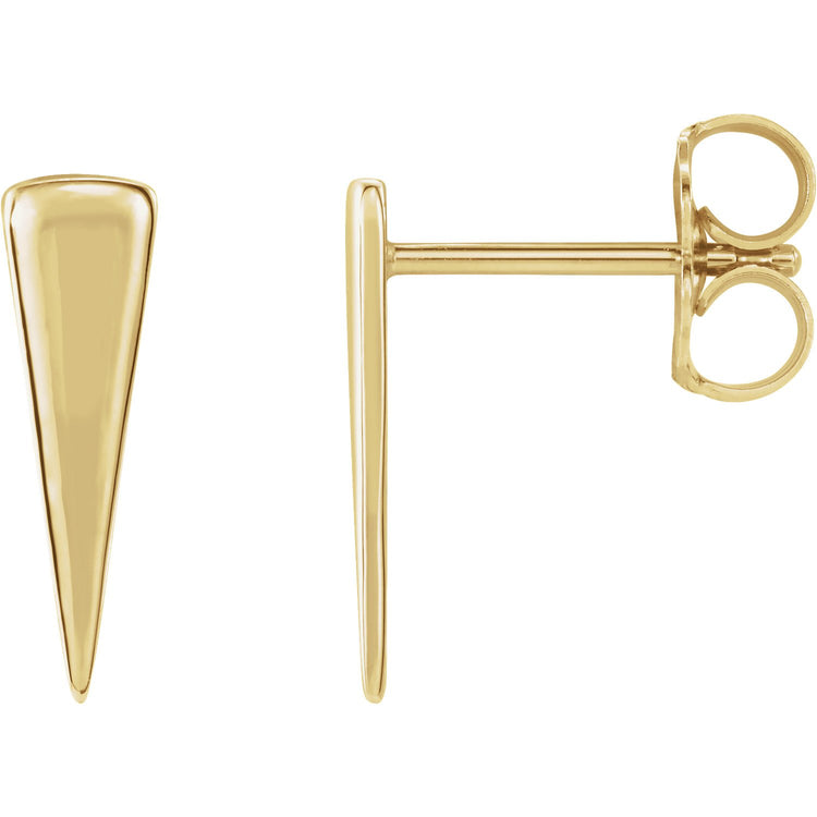 14K Gold Long Triangle Spike Stud Earrings | Avie Fine Jewelry