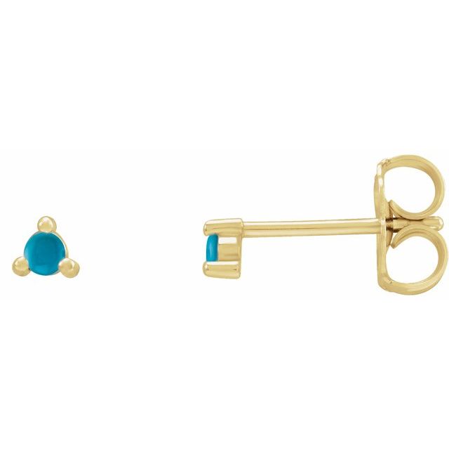 14K Gold Tiny Turquoise Stud Earrings | Avie Fine Jewelry, Avery Blake