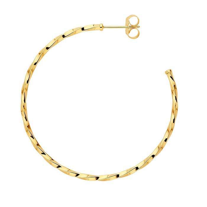 14K Gold Twisted Hoop Earrings | Avie Fine Jewelry