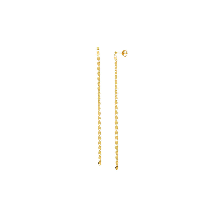 Long 14K Gold Valentino Chain Stud Earrings | Avie Fine Jewelry