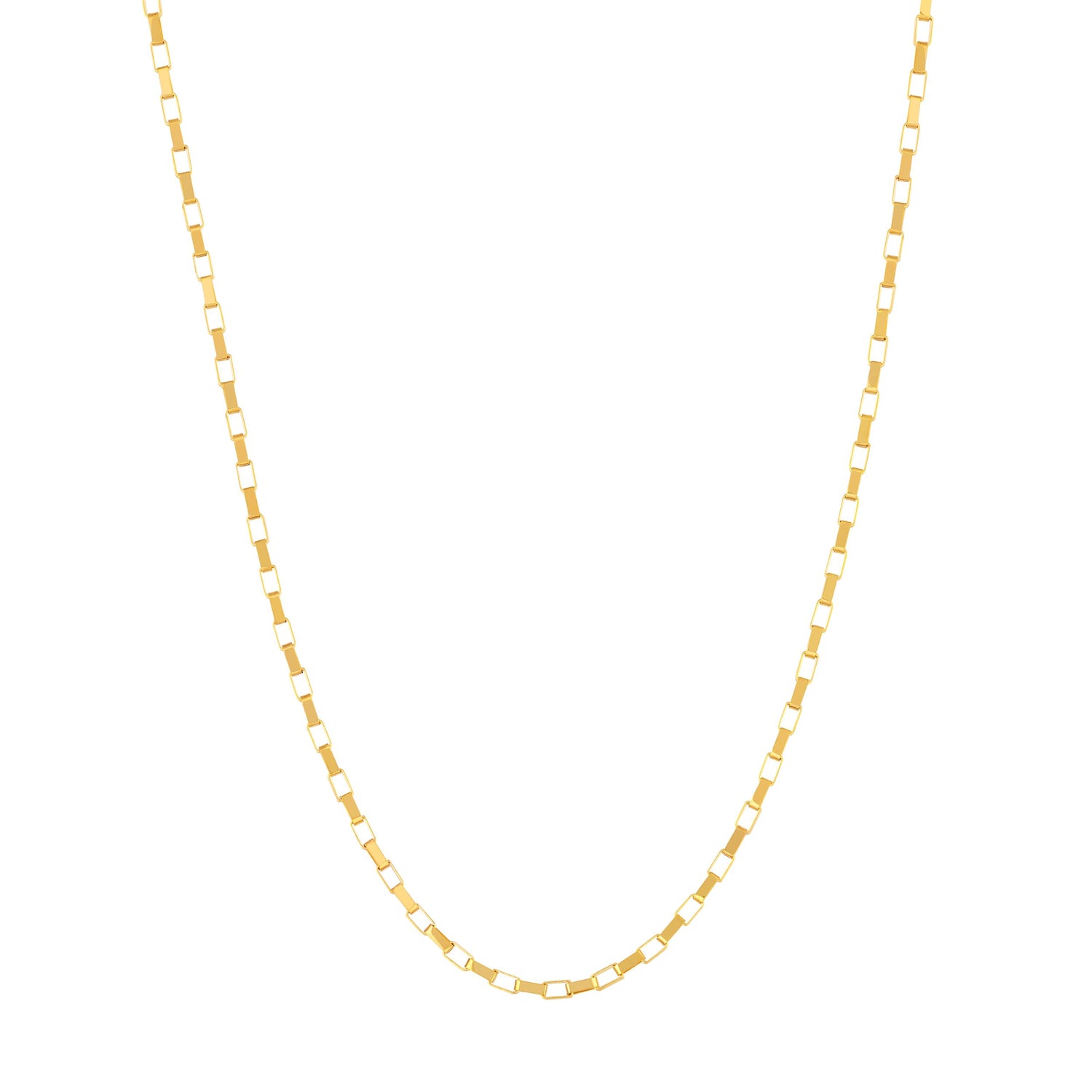 14K Gold Long Link Box Chain Bracelet | AVIE Fine Jewelry